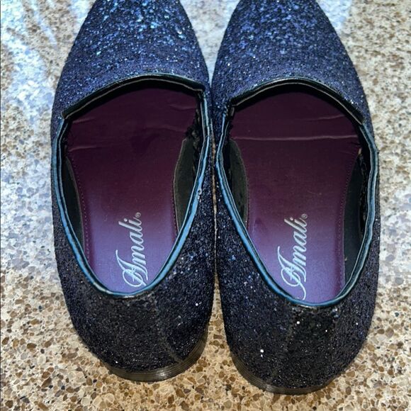 Dance 🕺 in Amalfi Purple Glitter ✨ & Sparkle ✨ Loafers 👞 👞 Sleek Slip-Ons 🪩 - Picture 6 of 17